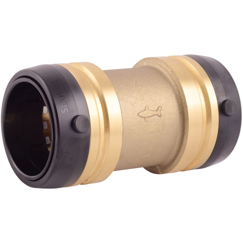 SharkBite 1-1/2 x 1-1/2 Inch Coupling, Push-to-Connect Brass Plumbing Fitting, UXL0141 - Image 1